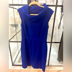 TAHARI ARTHUR S. LEVINE Cowl Neck Dress with Back Zipper - Blue Size 8 Worn Once